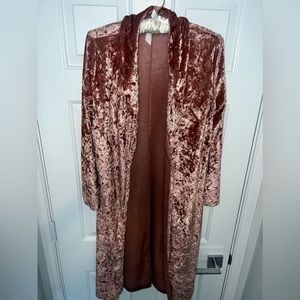 Blush Velvet Duster Cardigan/Light Sweater Size Small